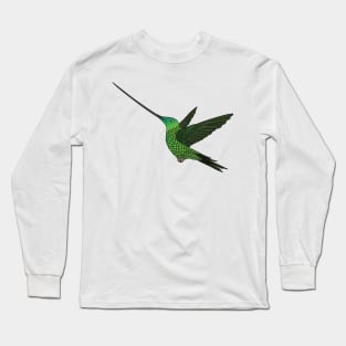 Sword-billed hummingbird cartoon illustration Long Sleeve T-Shirt